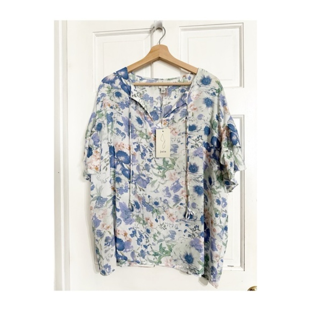 Joie Women’s Short Sleeve Floral Blouse Top NWT Sz 2X